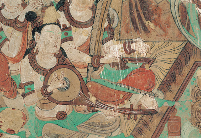 中国風 敦煌莫高窟唐代壁画反彈琵琶 宣紙使用47*33cm - メルカリ