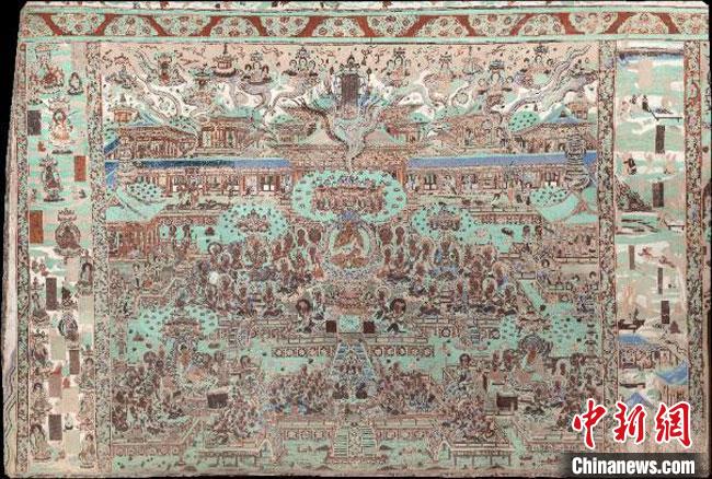图为此展览精选展品莫高窟第148窟东壁(盛唐)——药师经变。 敦煌研究院供图 图为此展览精选展品莫高窟第148窟东壁(盛唐)——药师经变。 敦煌研究院供图